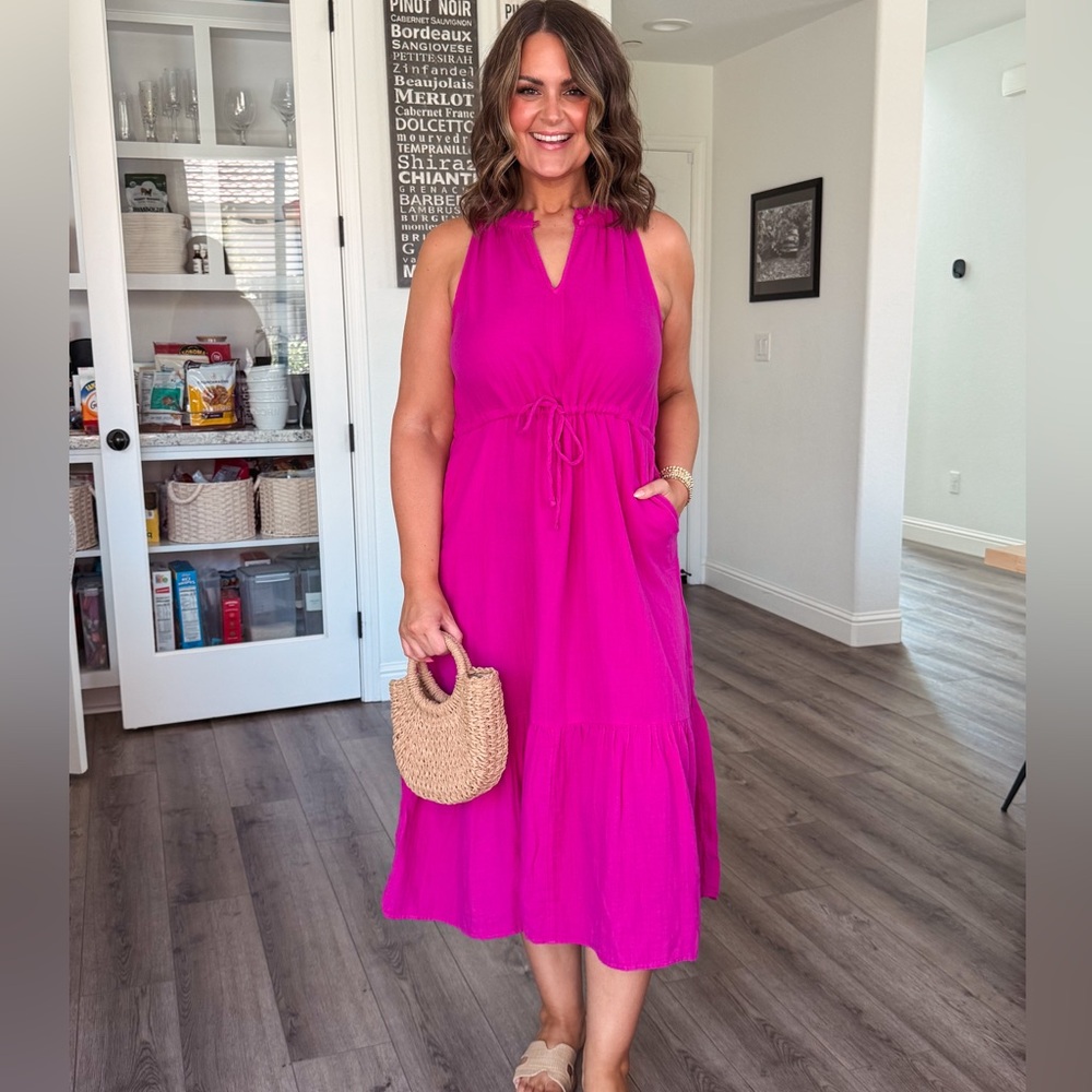 Fuchsia gauze dress